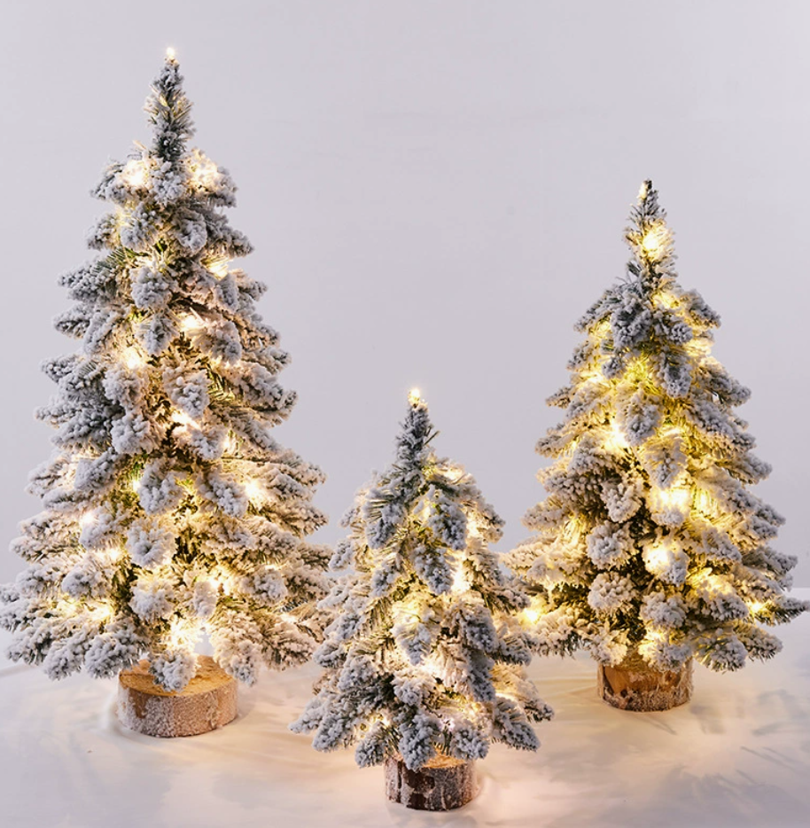 Lighted Snow Trees