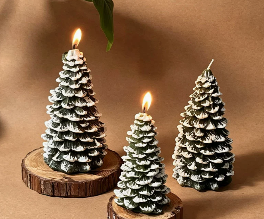 Snowy Tree Candles